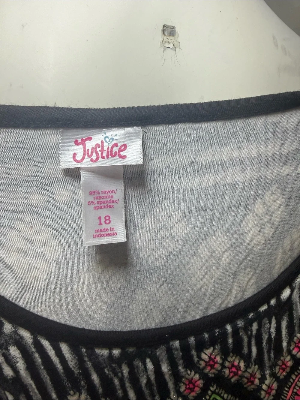 Justice Black/White Geometric Scoop Neck Layered Stretch Maxi Dress Teens 18
